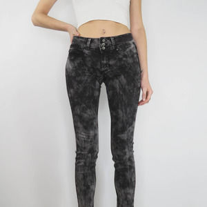 Y2k Hot Topic Lovesick Black Acid Wash Super Skinny Jeans